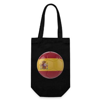SPANIENS FLAGGE AUF EINEM FUSSBALL - Geschenkbeutel für Flaschen - Schwarz - Vorne