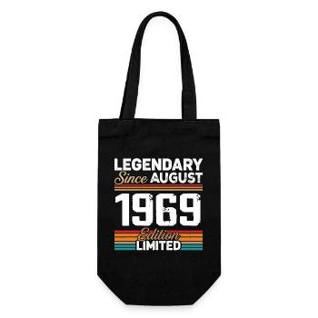 Legendär seit August 1969 Vintage Retro - Geschenkbeutel für Flaschen - Schwarz - Vorne
