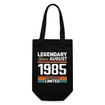 Legendär seit August 1985 Vintage Retro - Geschenkbeutel für Flaschen - Schwarz - Vorne