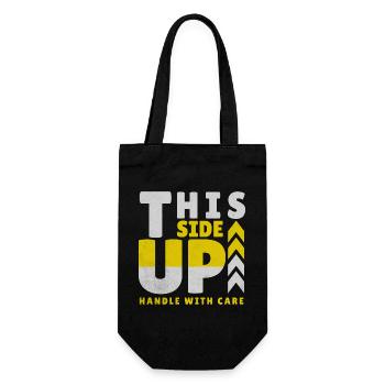 THIS SIDE UP  - Geschenkbeutel für Flaschen - Schwarz - Vorne