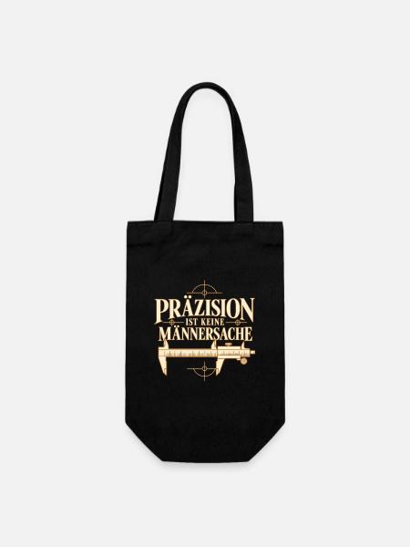 Präzision ist keine Männersache - Ingenieurin - Geschenkbeutel für Flaschen - Schwarz