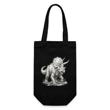 Triceratops Motiv Dinosaurier Urzeit Saurier - Geschenkbeutel für Flaschen - Schwarz - Vorne