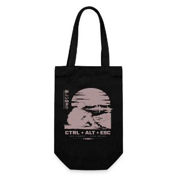 Neue Horizonte: CTRL ALT ESC Retro-Szene - Geschenkbeutel für Flaschen - Schwarz - Vorne