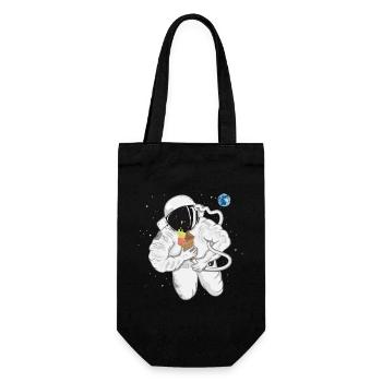 Astronaut with ice cream cone - Gift Bag for Bottles - black - Front