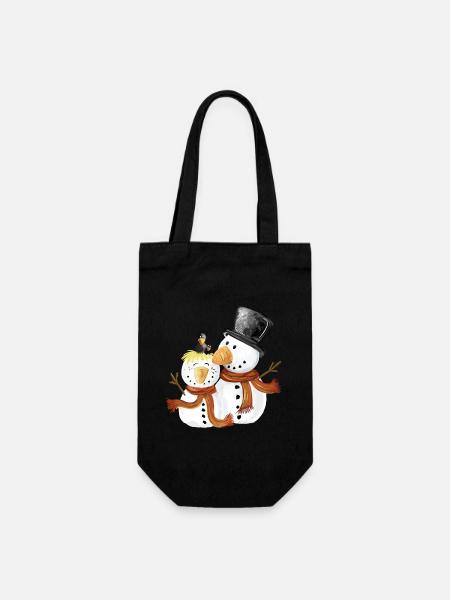 Doux bonhommes de neige i Noël cadeau d’hiver - Sac à bouteille - noir