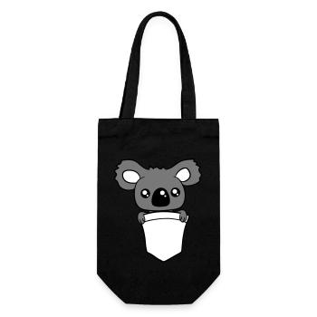 koala baer suess niedlich klein baby kind junges b - Geschenkbeutel für Flaschen - Schwarz - Vorne