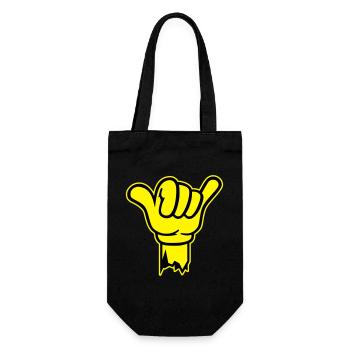hand shaka finger - Geschenkbeutel für Flaschen - Schwarz - Vorne