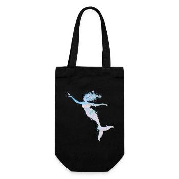 playful mermaid in cool pastel colors - Gift Bag for Bottles - black - Front