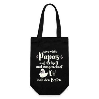 So viele Papas auf der Welt Vatertag Geschenk - Geschenkbeutel für Flaschen - Schwarz - Vorne