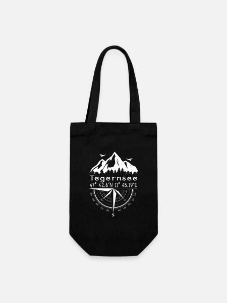 Tegernsee Koordinaten - Geschenkbeutel für Flaschen - Schwarz