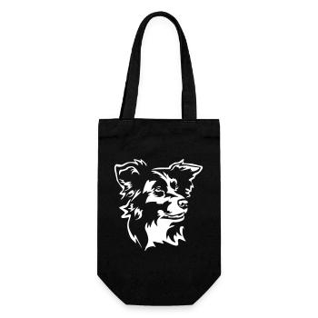Border Collie Head « Black Edition » - Sac à bouteille - noir - Devant