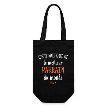 c'est moi qui ai le meilleur parrain du monde - Sac à bouteille - noir - Devant