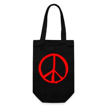 Peacezeichen - Geschenkbeutel für Flaschen - Schwarz - Vorne