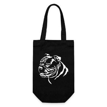 Old English Bulldog Kopf "Black Edition" - Geschenkbeutel für Flaschen - Schwarz - Vorne