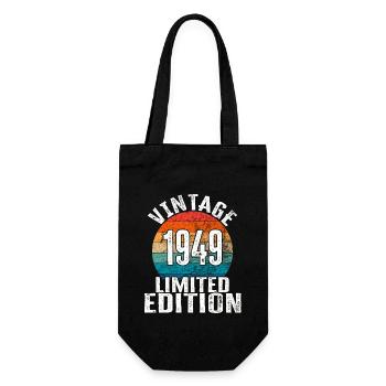 Year of birth 1949 Vintage Limited Edition Retro - Gift Bag for Bottles - black - Front