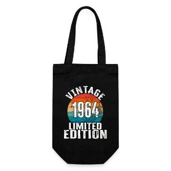 Year of birth 1964 Vintage Limited Edition Retro - Gift Bag for Bottles - black - Front
