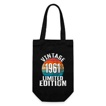 Année de naissance 1961 Vintage Limited Edition Retro - Sac à bouteille - noir - Devant