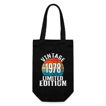 Geburtsjahr 1978 Vintage Limited Edition Retro - Geschenkbeutel für Flaschen - Schwarz - Vorne
