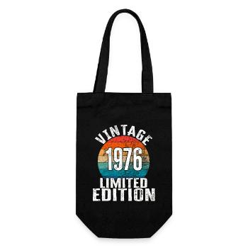 Geburtsjahr 1976 Vintage Limited Edition Retro - Geschenkbeutel für Flaschen - Schwarz - Vorne