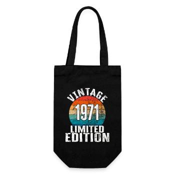 Geburtsjahr 1971 Vintage Limited Edition Retro - Geschenkbeutel für Flaschen - Schwarz - Vorne