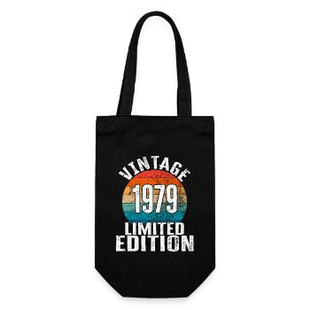 Geburtsjahr 1979 Vintage Limited Edition Retro - Geschenkbeutel für Flaschen - Schwarz - Vorne