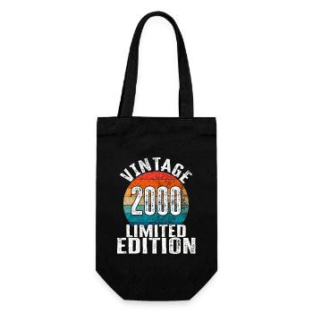 Geburtsjahr 2000 Vintage Limited Edition Retro - Geschenkbeutel für Flaschen - Schwarz - Vorne
