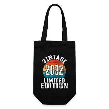 Geburtsjahr 2002 Vintage Limited Edition Retro - Geschenkbeutel für Flaschen - Schwarz - Vorne