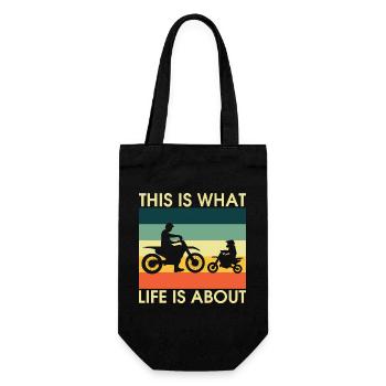 Silhouettes rétro de vélos ParentChild - Sac à bouteille - noir - Devant