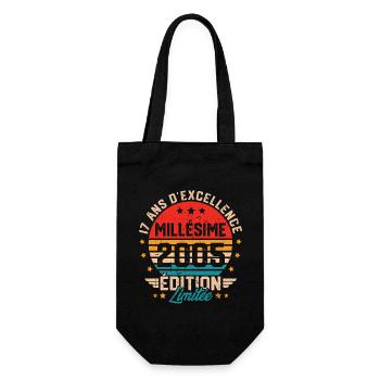 Cadeau d'anniversaire 17 ans millésime 2005 - Sac à bouteille - noir - Devant