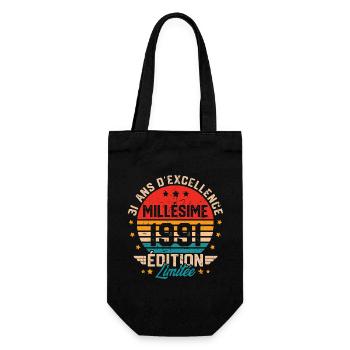 Cadeau d'anniversaire 31 ans millésime 1991 - Sac à bouteille - noir - Devant
