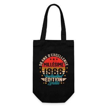 Cadeau d'anniversaire 56 ans millésime 1966 - Sac à bouteille - noir - Devant