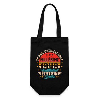 Cadeau d'anniversaire 76 ans millésime 1946 - Sac à bouteille - noir - Devant