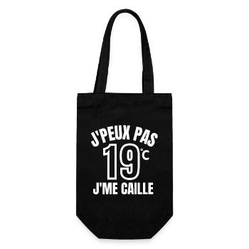 hiver, j'ai froid, je me caille, énergie - Sac à bouteille - noir - Devant
