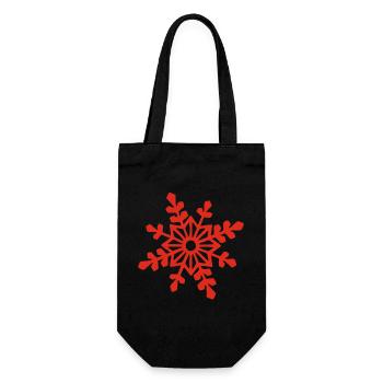 Red snowflake - Gift Bag for Bottles - black - Front