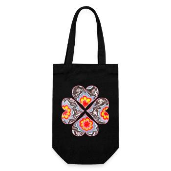 Clover 4 Hearts E 33 - Gift Bag for Bottles - black - Front
