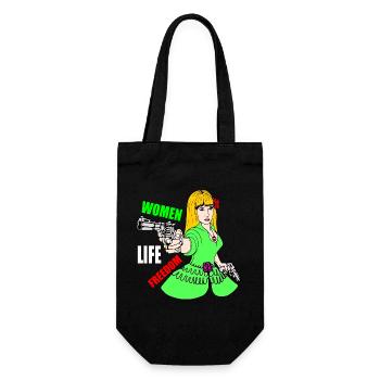 Women life freedom - Geschenkbeutel für Flaschen - Schwarz - Vorne