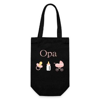 Opa 2026 Geburt Mädchen Vorlage personalisierbar - Geschenkbeutel für Flaschen - Schwarz - Vorne
