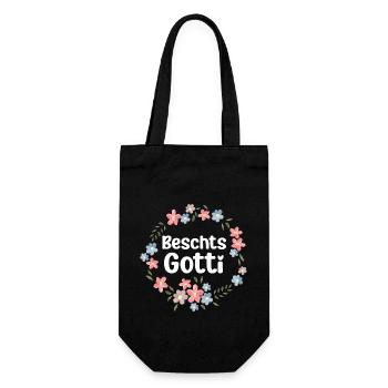 Beschts Gotti Taufpatin Schweiz Patentante - Geschenkbeutel für Flaschen - Schwarz - Vorne