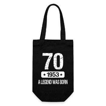 70th Birthday 1953 A LEGEND WAS BORN - Geschenkbeutel für Flaschen - Schwarz - Vorne