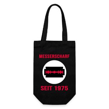 1975 geburtstag jubiläum messerscharf retro party - Geschenkbeutel für Flaschen - Schwarz - Vorne
