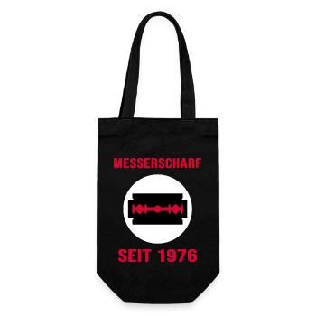 1976 geburtstag jubiläum messerscharf retro party - Geschenkbeutel für Flaschen - Schwarz - Vorne