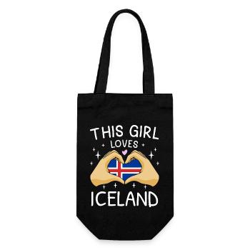 Drapeau de l’Islande Drapeau islandais vintage Look utilisé - Sac à bouteille - noir - Devant