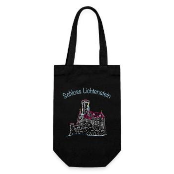 Schloss Lichtenstein, Märchenschloss, Deutschland - Geschenkbeutel für Flaschen - Schwarz - Vorne