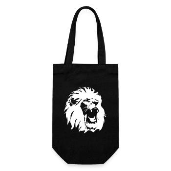 Tête de lion - Sac à bouteille - noir - Devant