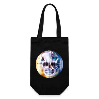 extravagant skull in colorful shimmering color - Gift Bag for Bottles - black - Front