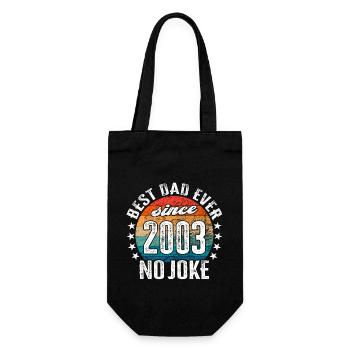 Bester Papa der Welt seit 2003 No Joke - Geschenkbeutel für Flaschen - Schwarz - Vorne
