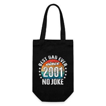 Bester Papa der Welt seit 2001 No Joke - Geschenkbeutel für Flaschen - Schwarz - Vorne
