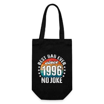 Bester Papa der Welt seit 1996 No Joke - Geschenkbeutel für Flaschen - Schwarz - Vorne