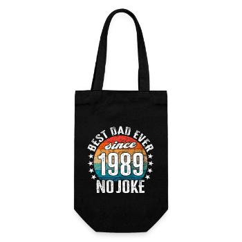 Bester Papa der Welt seit 1989 Kapitän - Geschenkbeutel für Flaschen - Schwarz - Vorne