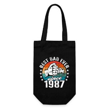 Bester Papa der Welt seit 1987 Vatertag - Geschenkbeutel für Flaschen - Schwarz - Vorne